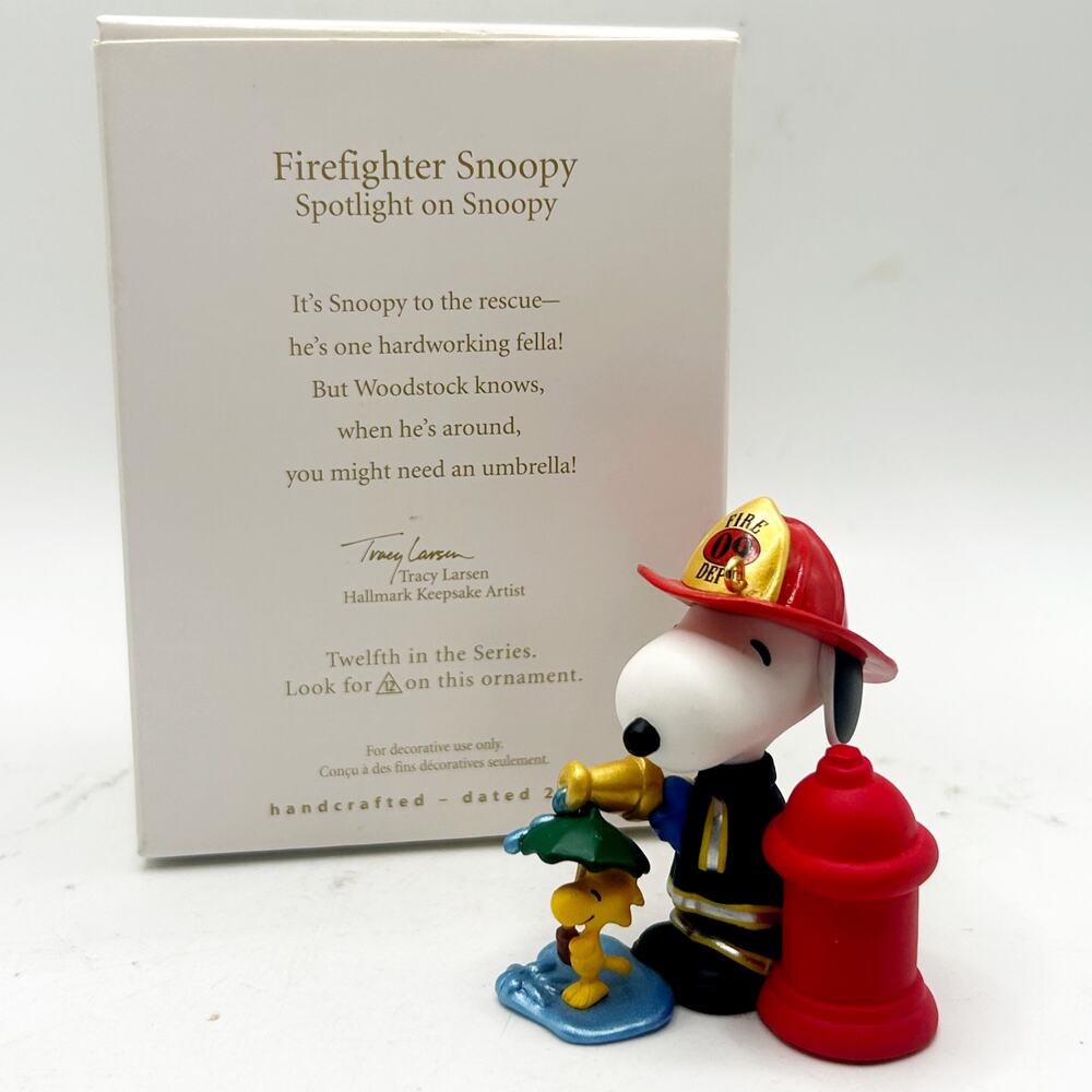Hallmark Keepsake PEANUTS Fire Fighter SNOOPY Christmas Ornament 12th in Series - Picture 5 of 5